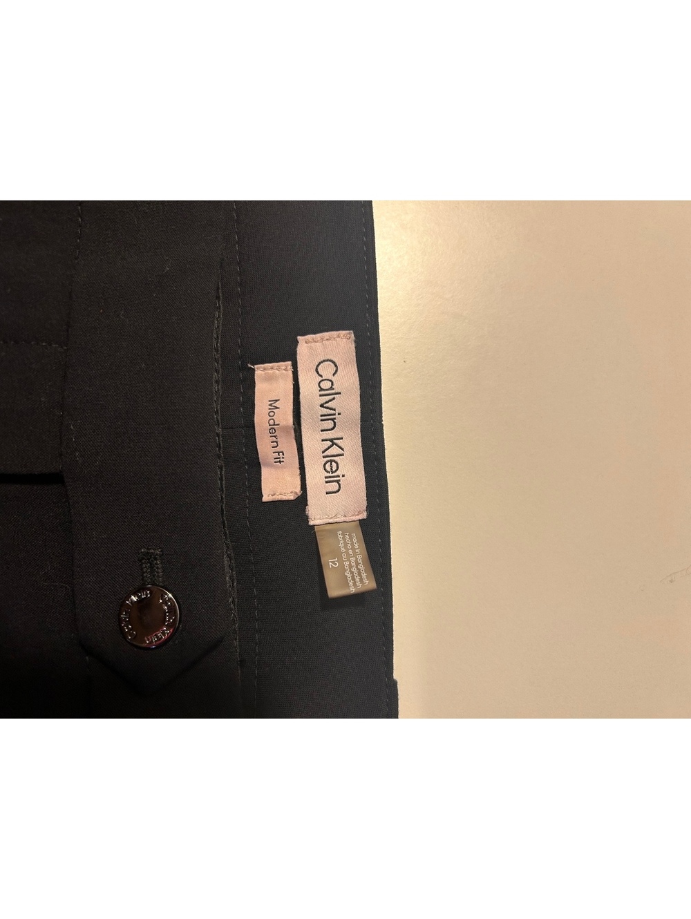 Calvin Klein Authentic Fit Wide Leg Black Dress Pants - Picture 4 of 7